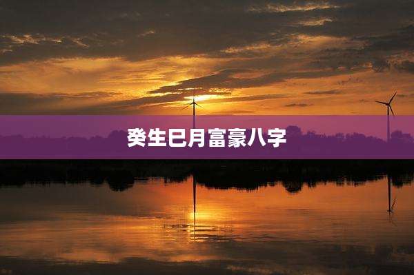 癸生巳月富豪八字