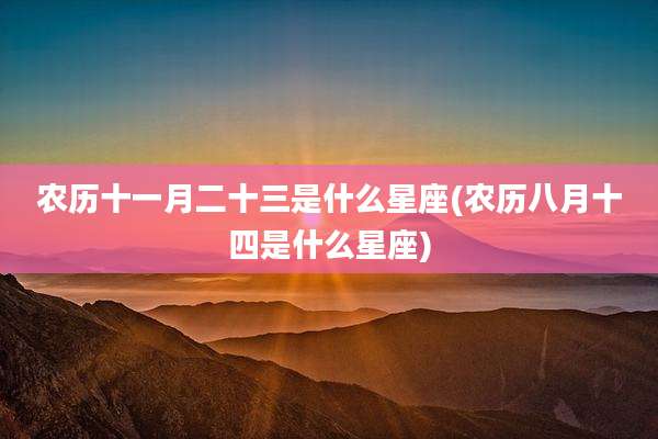 农历十一月二十三是什么星座(农历八月十四是什么星座)