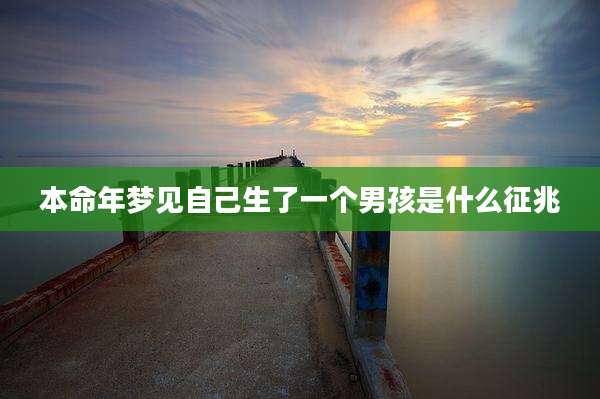 本命年梦见自己生了一个男孩是什么征兆
