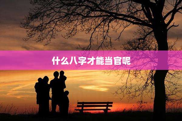 什么八字才能当官呢