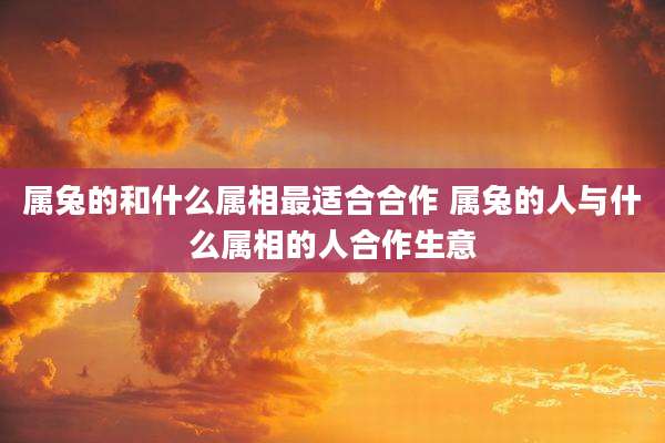 属兔的和什么属相最适合合作 属兔的人与什么属相的人合作生意