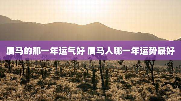属马的那一年运气好 属马人哪一年运势最好