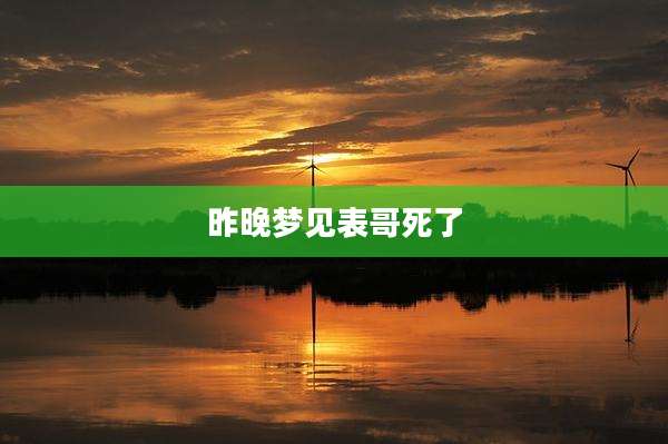 昨晚梦见表哥死了