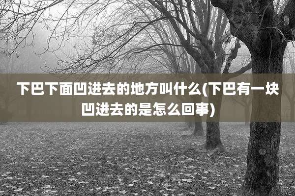 下巴下面凹进去的地方叫什么(下巴有一块凹进去的是怎么回事)