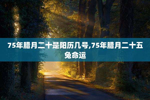 75年腊月二十是阳历几号,75年腊月二十五兔命运