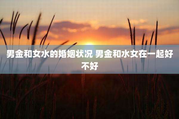 男金和女水的婚姻状况 男金和水女在一起好不好