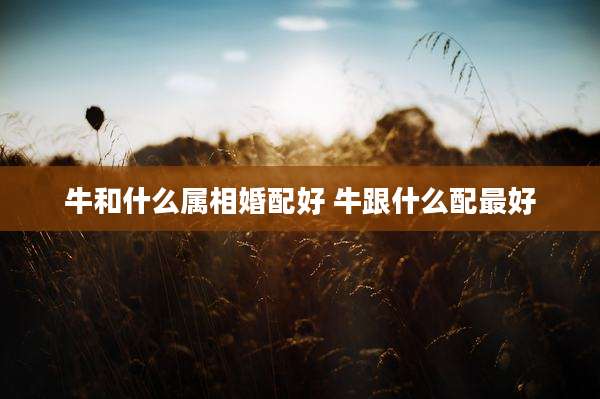 牛和什么属相婚配好 牛跟什么配最好