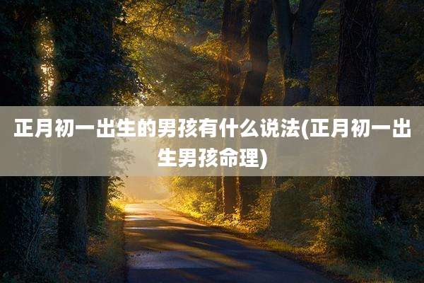 正月初一出生的男孩有什么说法(正月初一出生男孩命理)