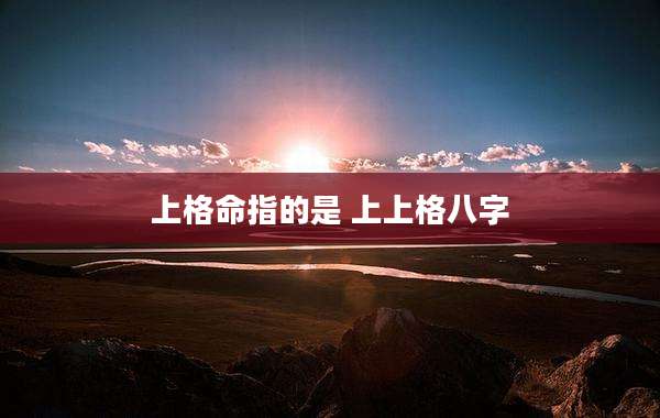 上格命指的是 上上格八字