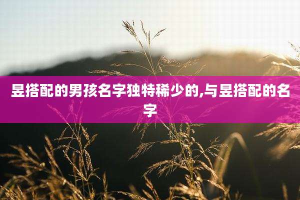 昱搭配的男孩名字独特稀少的,与昱搭配的名字