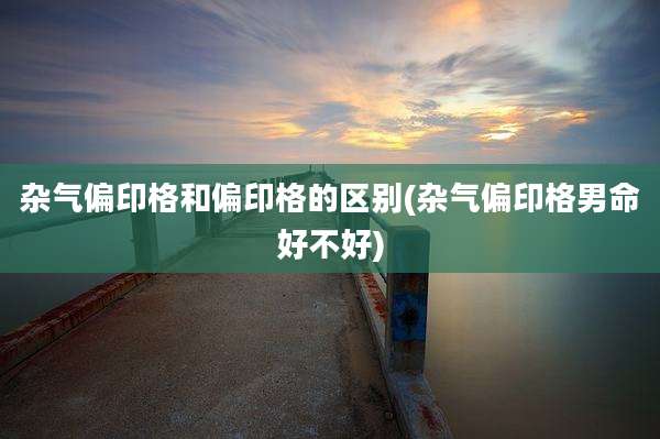杂气偏印格和偏印格的区别(杂气偏印格男命好不好)