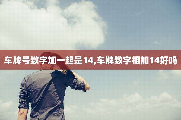 车牌号数字加一起是14,车牌数字相加14好吗