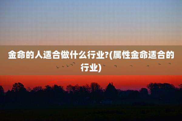 金命的人适合做什么行业?(属性金命适合的行业)