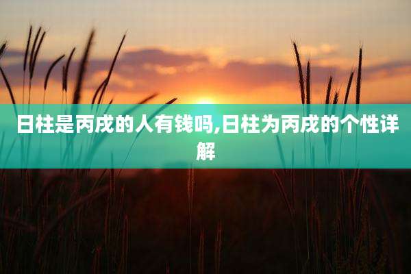 日柱是丙戌的人有钱吗,日柱为丙戌的个性详解