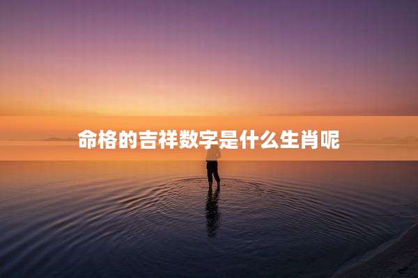命格的吉祥数字是什么生肖呢