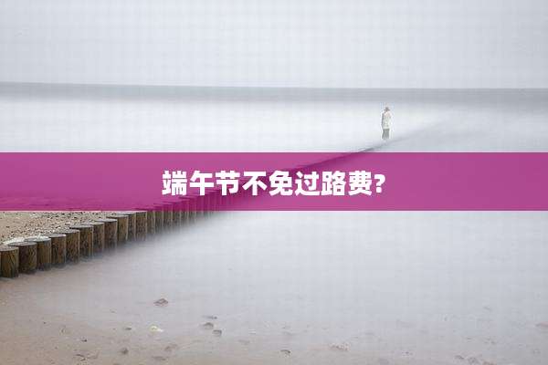 端午节不免过路费?