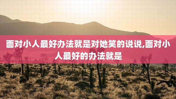 面对小人最好办法就是对她笑的说说,面对小人最好的办法就是