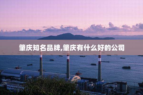 肇庆知名品牌,肇庆有什么好的公司