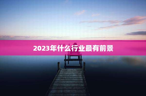 2023年什么行业最有前景
