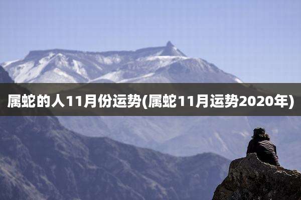 属蛇的人11月份运势(属蛇11月运势2020年)