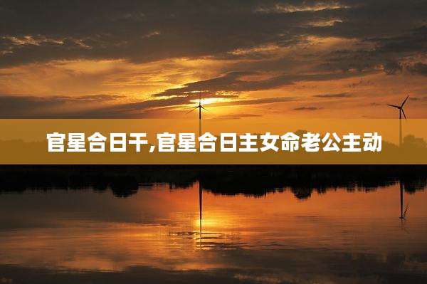 官星合日干,官星合日主女命老公主动