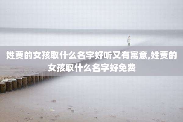 姓贾的女孩取什么名字好听又有寓意,姓贾的女孩取什么名字好免费