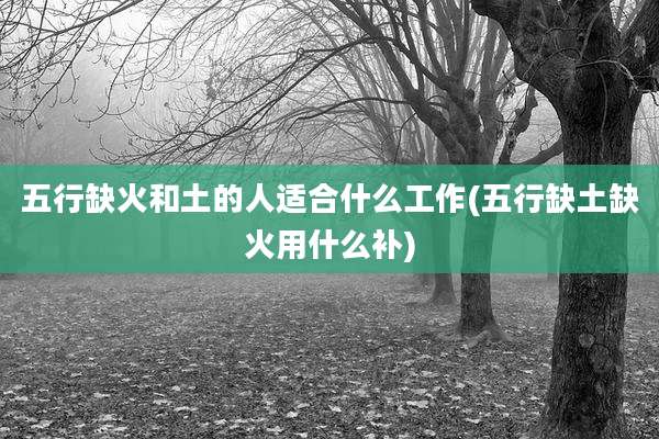 五行缺火和土的人适合什么工作(五行缺土缺火用什么补)