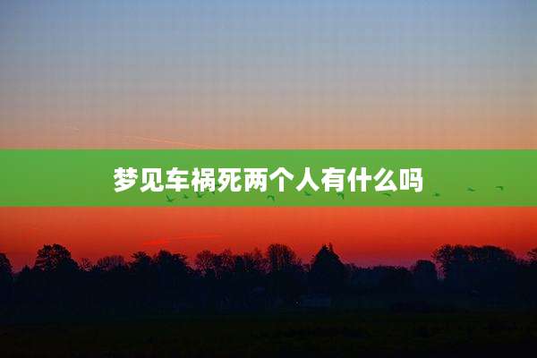 梦见车祸死两个人有什么吗