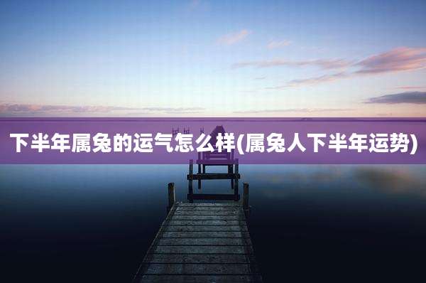 下半年属兔的运气怎么样(属兔人下半年运势)
