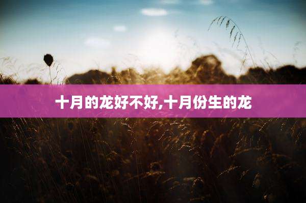 十月的龙好不好,十月份生的龙