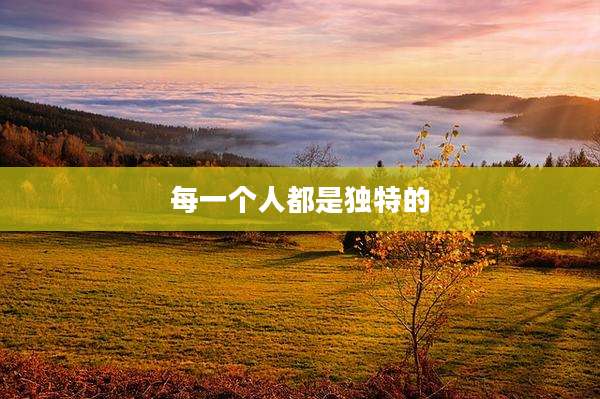 每一个人都是独特的