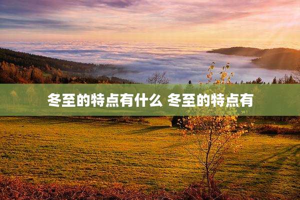 冬至的特点有什么 冬至的特点有