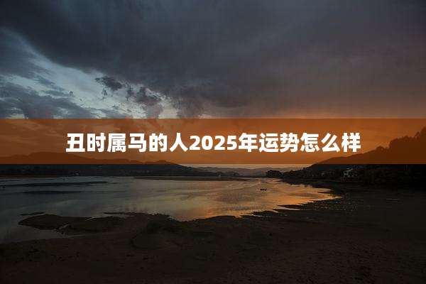 丑时属马的人2025年运势怎么样