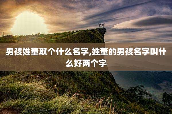 男孩姓董取个什么名字,姓董的男孩名字叫什么好两个字