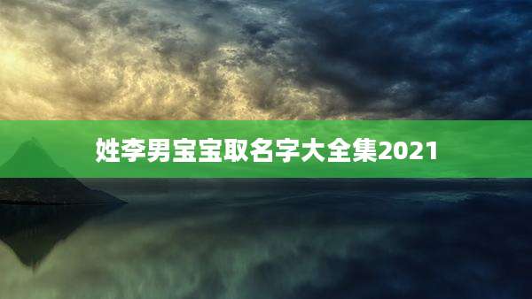 姓李男宝宝取名字大全集2021