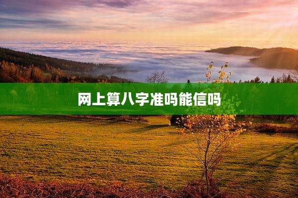 网上算八字准吗能信吗