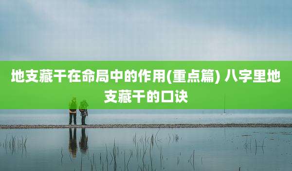 地支藏干在命局中的作用(重点篇) 八字里地支藏干的口诀