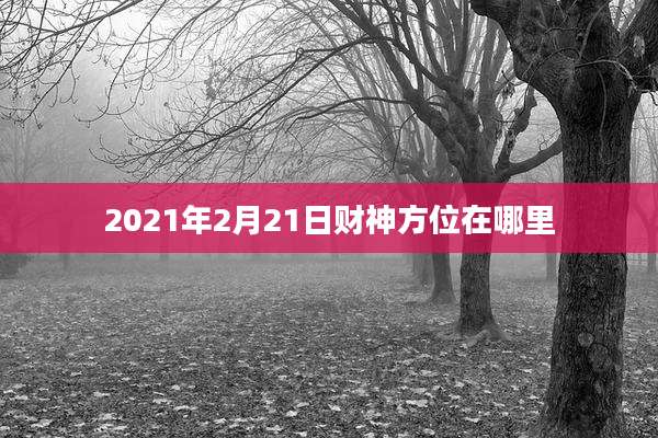 2021年2月21日财神方位在哪里