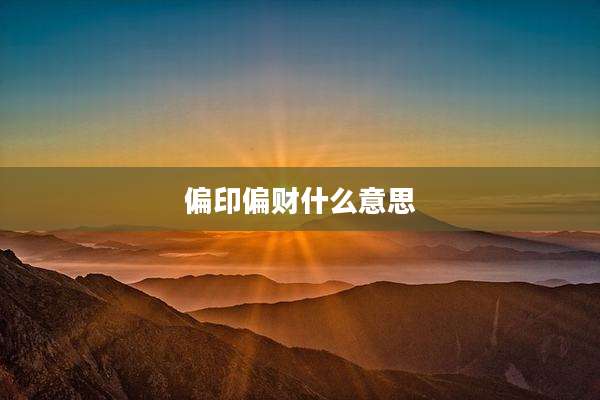 偏印偏财什么意思
