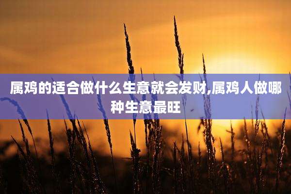 属鸡的适合做什么生意就会发财,属鸡人做哪种生意最旺