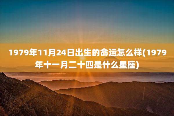 1979年11月24日出生的命运怎么样(1979年十一月二十四是什么星座)