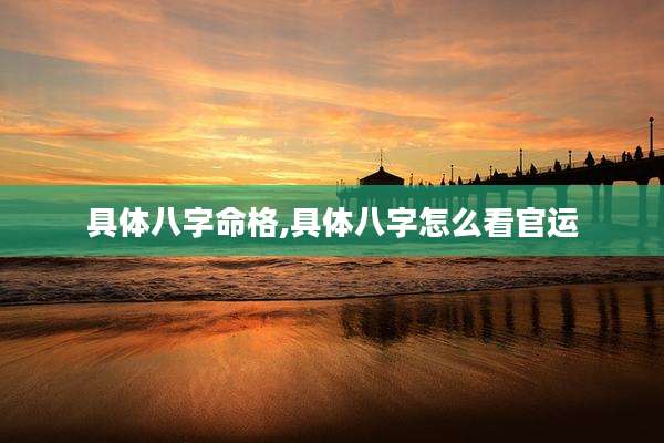 具体八字命格,具体八字怎么看官运