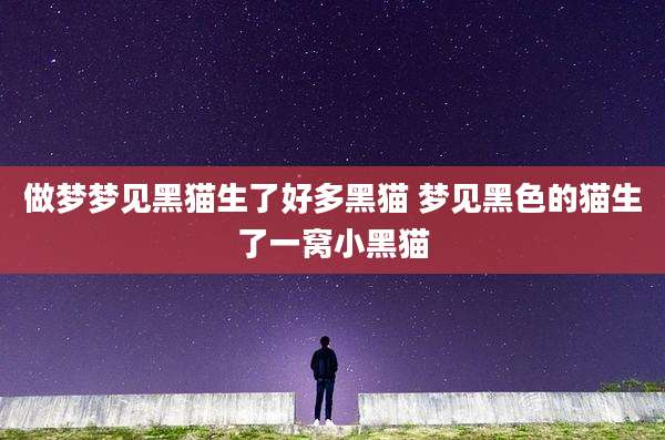 做梦梦见黑猫生了好多黑猫 梦见黑色的猫生了一窝小黑猫