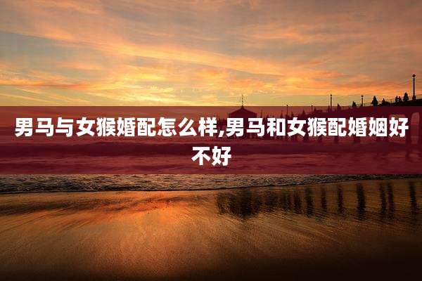 男马与女猴婚配怎么样,男马和女猴配婚姻好不好