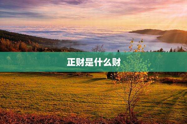 正财是什么财