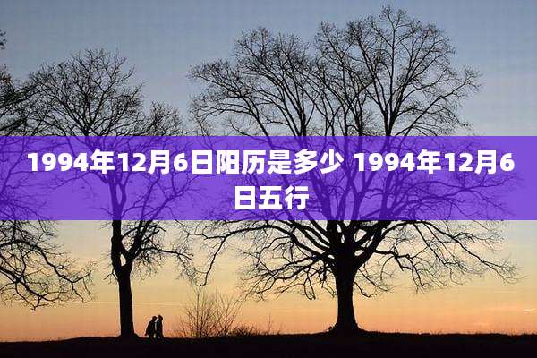 1994年12月6日阳历是多少 1994年12月6日五行