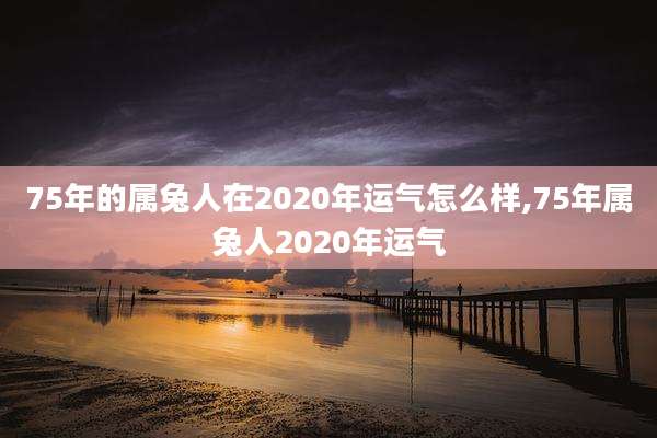 75年的属兔人在2020年运气怎么样,75年属兔人2020年运气