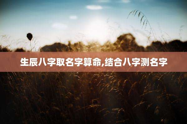 生辰八字取名字算命,结合八字测名字