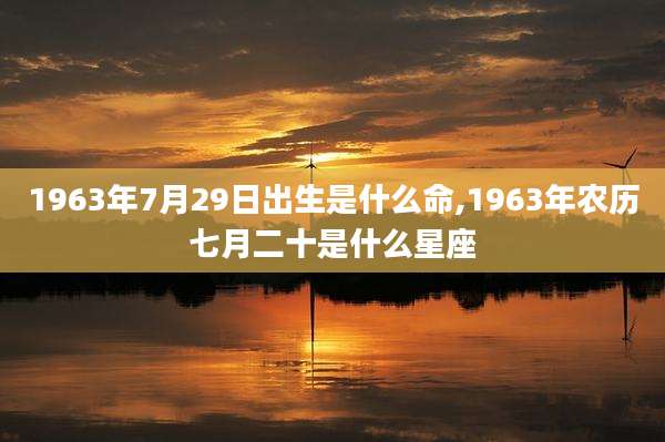 1963年7月29日出生是什么命,1963年农历七月二十是什么星座