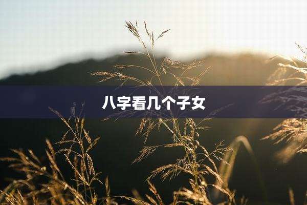 八字看几个子女